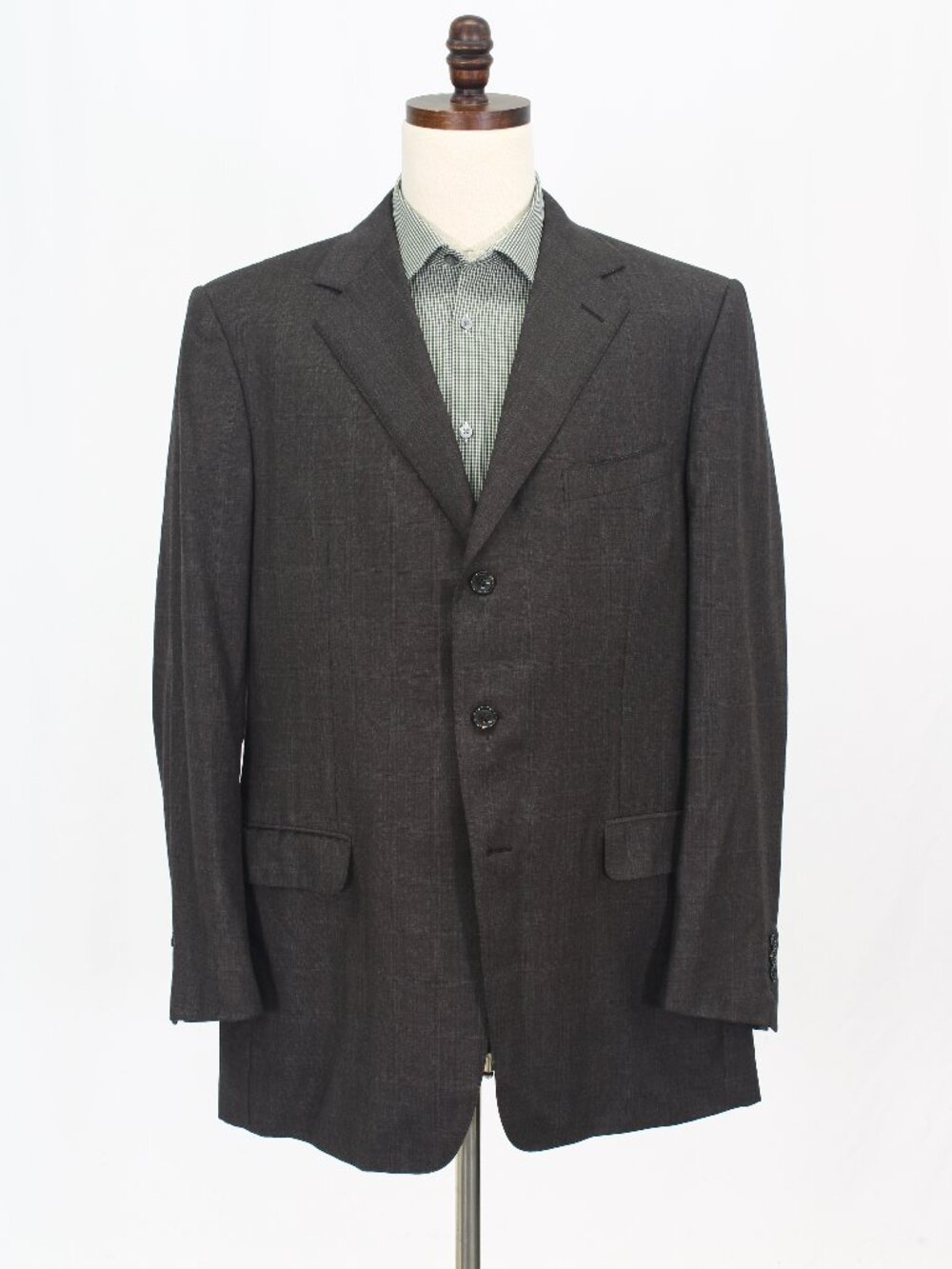 Ermenegildo Zegna 46L Brown Blazer Sport Coat Jacket 3-Button Check W674